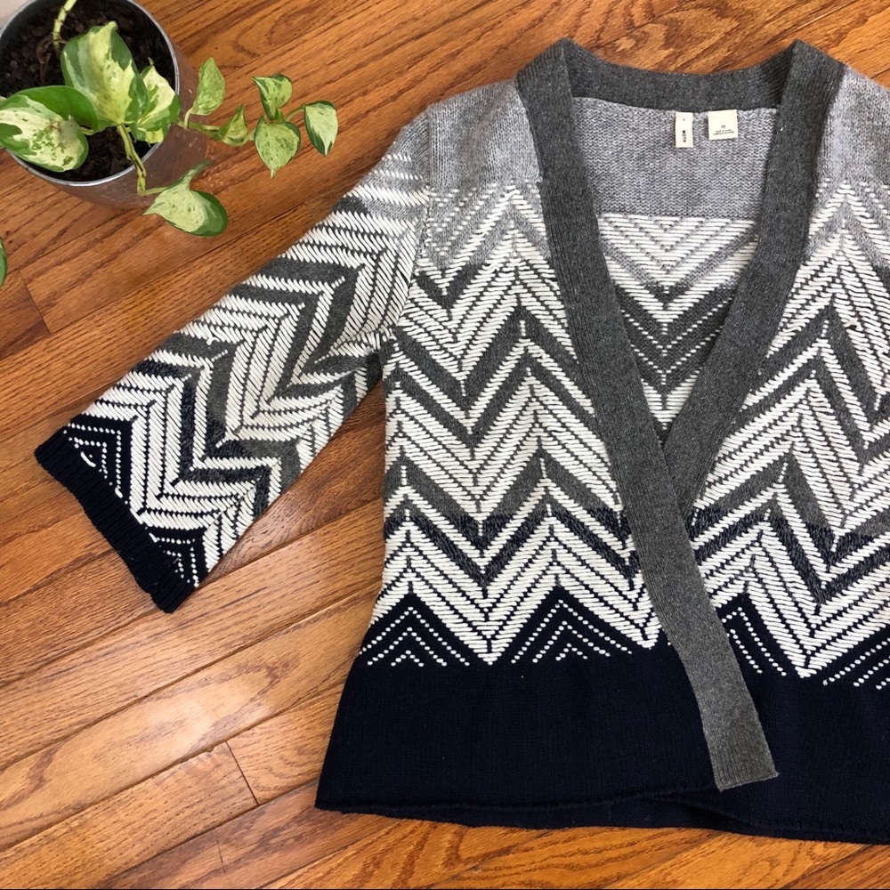 Anthropologie Moth wool blend chevron cardigan XS